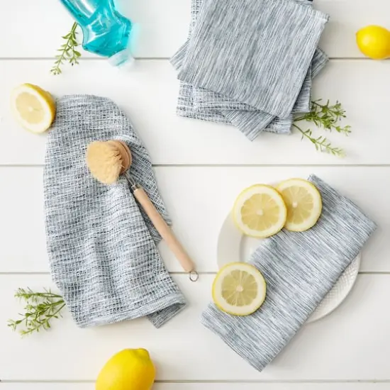 DII&reg; Recycled Cotton Dishcloth Set Teal Green {6}