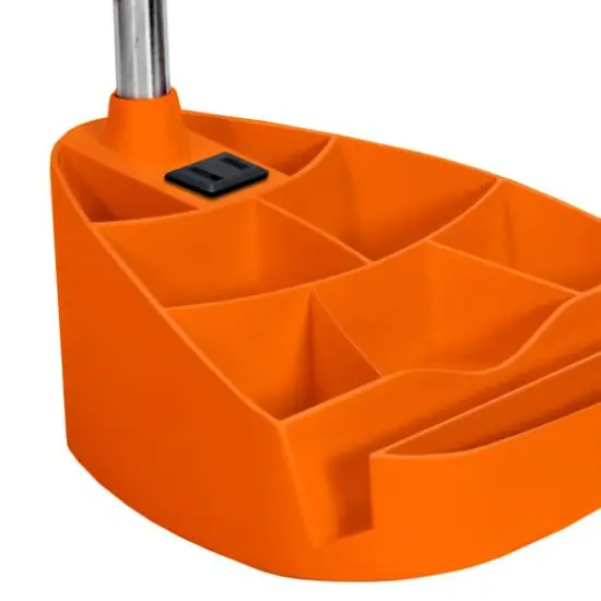 LimeLights 18.5" Gooseneck Desk Lamp with Tablet Stand and Charging Outlet Orange {6}