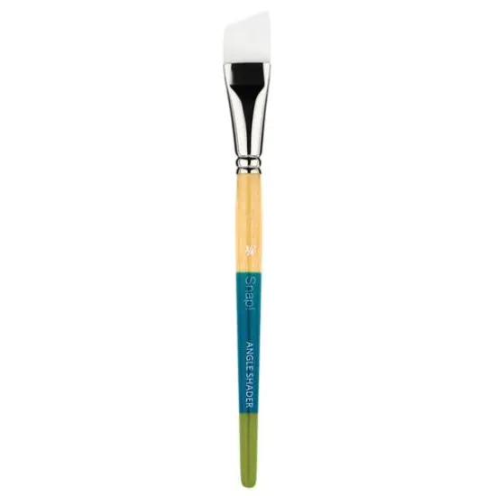 Princeton&trade; Snap!&trade; Series 9850 White Taklon Short Handle Angle Shader Brush {1}
