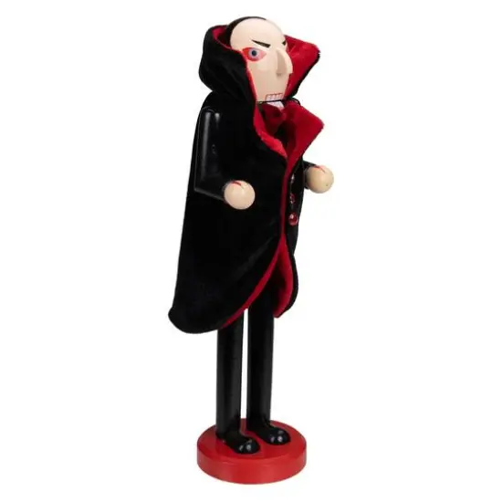 14" Black & Red Wooden Vampire Halloween Nutcracker {5}