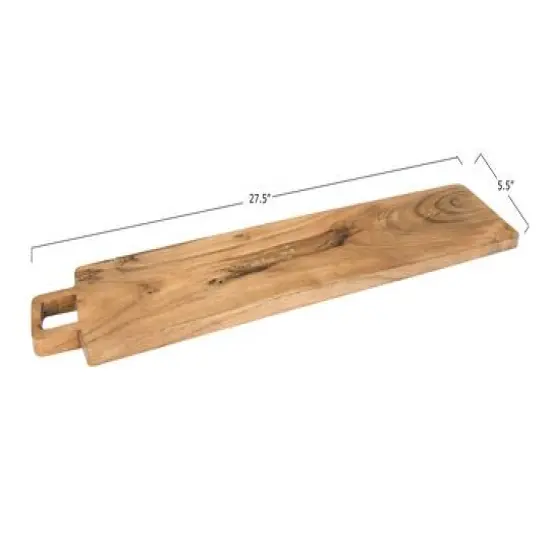 Hello Honey&reg; 27.5" Rectangle Acacia Wood Cheese/Cutting Board with Square Handle {6}