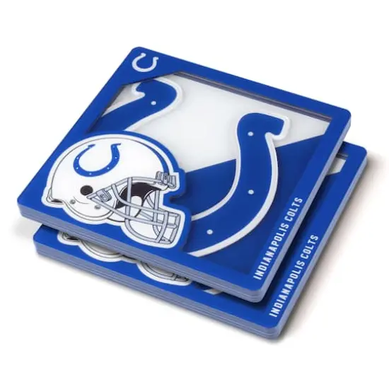 NFL 3D Logo Series Coaster Set Indianapolis Colts {1}