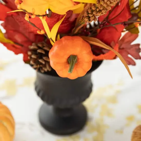Glitzhome&reg; 24" Fall Maple Leaf Urn Table Tree {7}