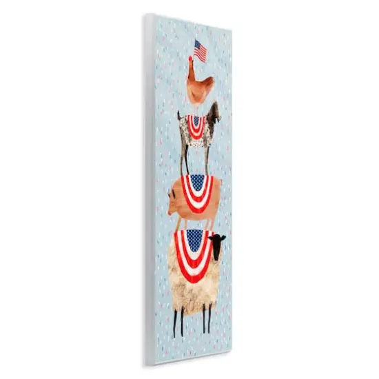 Stupell Industries Americana Stacked Farm Animals Watercolor Chicken Goat Pig and Sheep Wall Plaque Art {4}