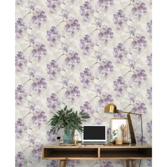 RoomMates Weeping Cherry Tree Blossom Peel & Stick Wallpaper Purple {7}