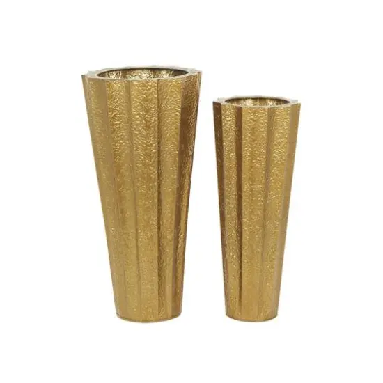 Gold Textured Floor Vase Set {7}