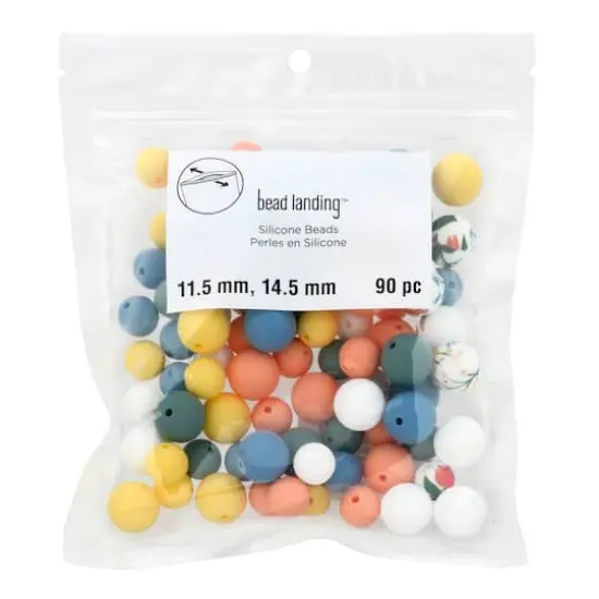 Flower Print Silicone Round Beads Mix by Bead Landing&trade; {3}