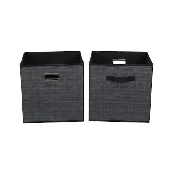 2 Pack Household Essentials 13" Fabric Storage Bins Black Mix {1}