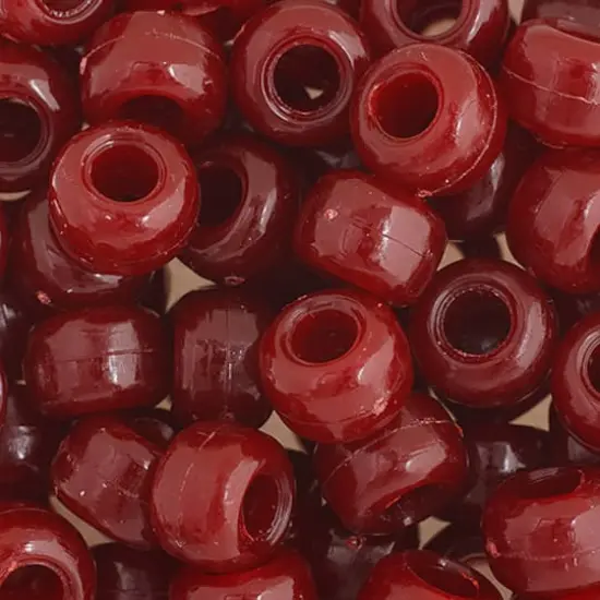John Bead 9mm Opaque Plastic Pony Beads, 1,000ct. Burgundy {1}