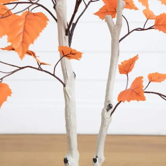 4ft. Autumn Paper Birch Artificial Fall Tree {5}