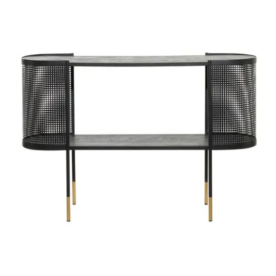 Black Contemporary Metal Console Table, 32" x 47" {6}