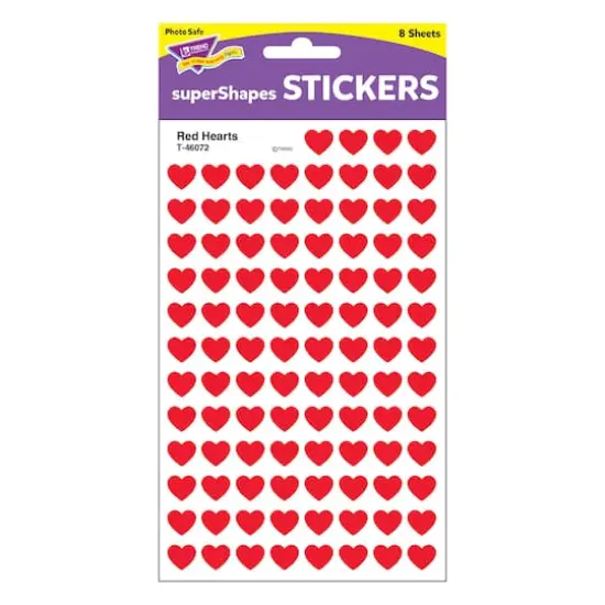 Trend Enterprises&reg; superShapes Red Hearts Stickers, 6 Packs of 800ct. {4}