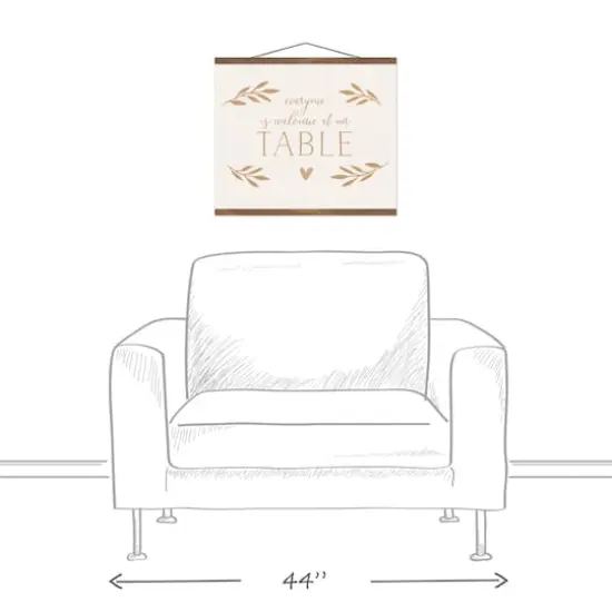 Welcome At Our Table 20" x 16" Teak Hanging Canvas {4}