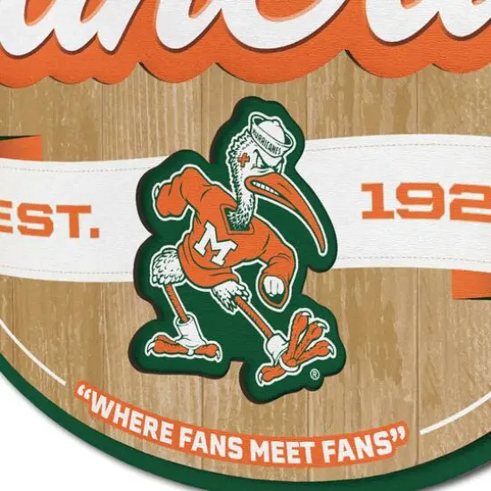 NCAA Fan Cave Sign Miami Hurricanes {6}