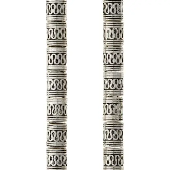 Silver Snake Carved Metal Tube Beads, 9mm by Bead Landing&trade; {1}