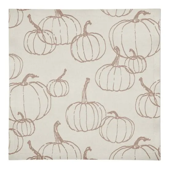 Dusty Rose Multi Pumpkin Pattern Cotton Twill Napkin {1}