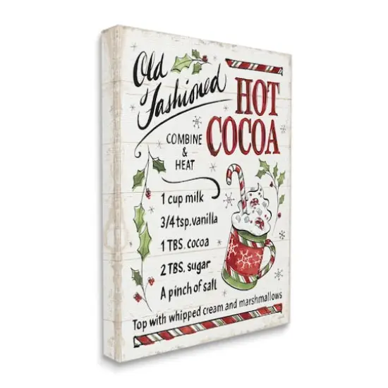 Stupell Industries Old Fashioned Hot Cocoa Recipe Canvas Wall Art {1}