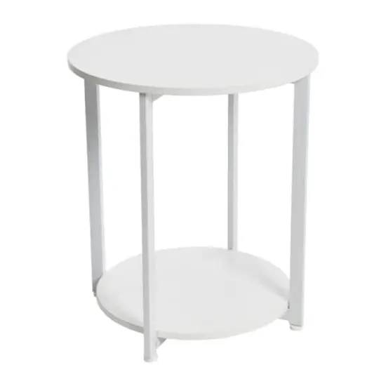 Household Essentials Jamestown 24" Round End Table White {1}