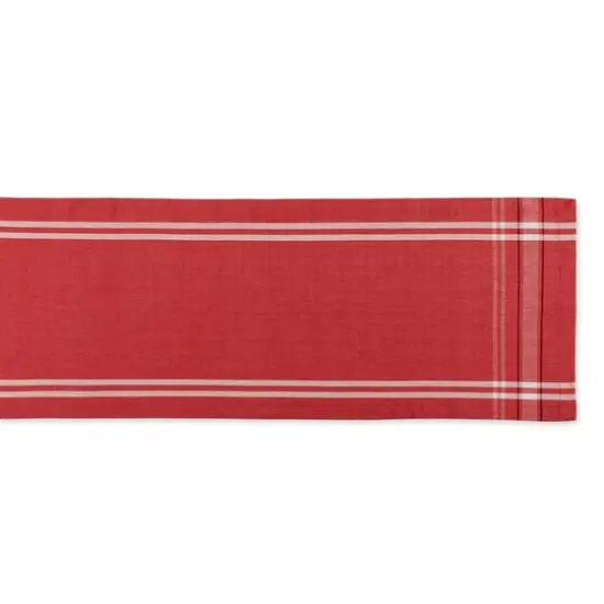 DII&reg; 108" French Stripe Table Runner Red Chambray {5}