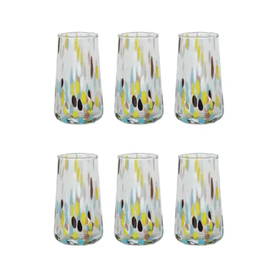 Hello Honey&reg; 13oz. Blown Confetti Drinking Glasses, 6ct. {1}