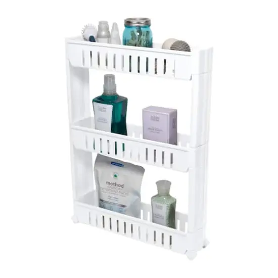 Simplify White 3-Tier Slim Slide Out Storage Cart {3}
