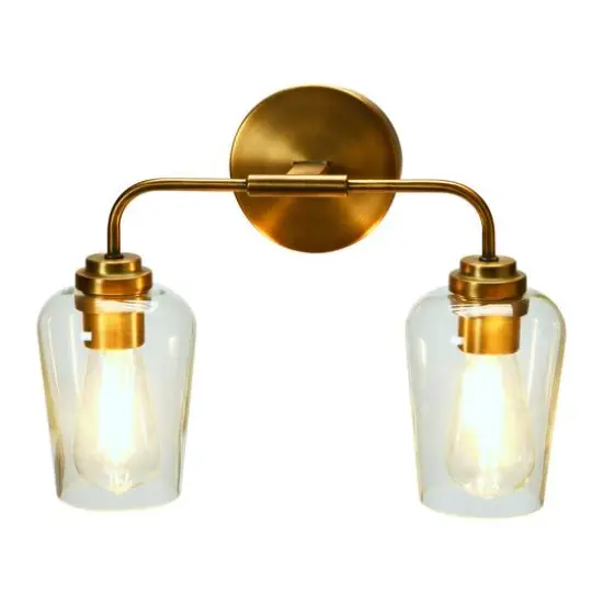 Hello Honey&reg; Robert Stevenson Lighting Holden Metal & Glass 2-Light Vanity Brushed Bronze {3}