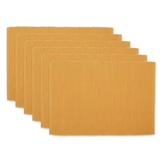 DII&reg; Ribbed Cotton Placemats, 6ct. Honey Gold {1}