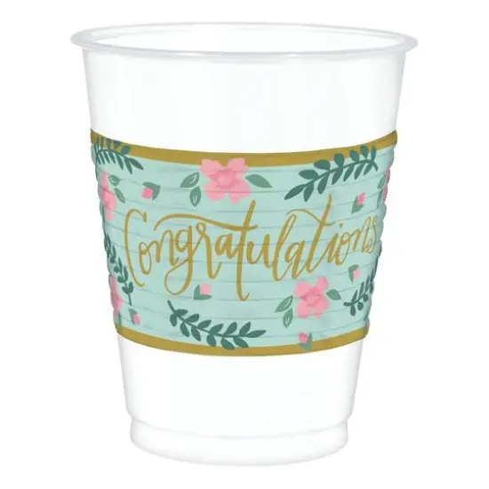 Mint to Be Congratulations Plastic Wedding Cups, 25ct. {1}