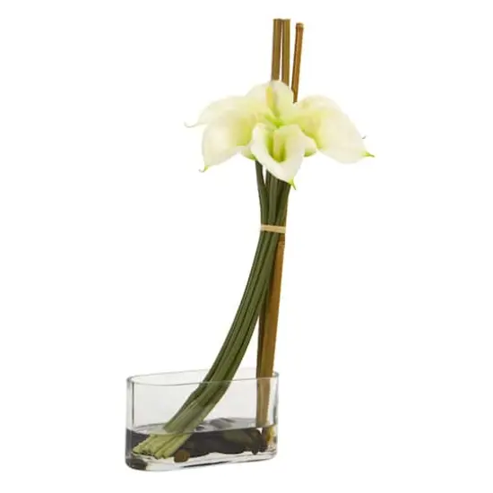 18" Calla Lily with Bamboo Arrangement Cream {1}