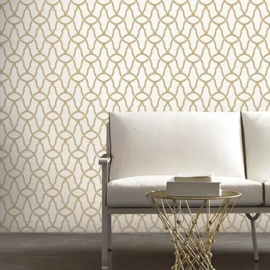 RoomMates Trellis Peel & Stick Wallpaper Gold {7}