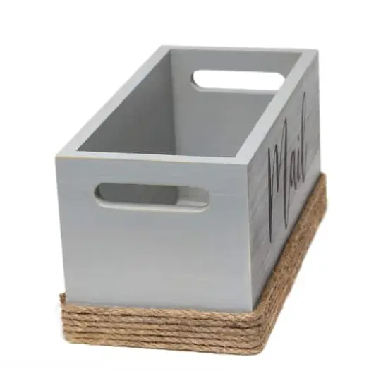 Elegant Designs Mail Script Mail Holder with Handles Black/Gray {11}