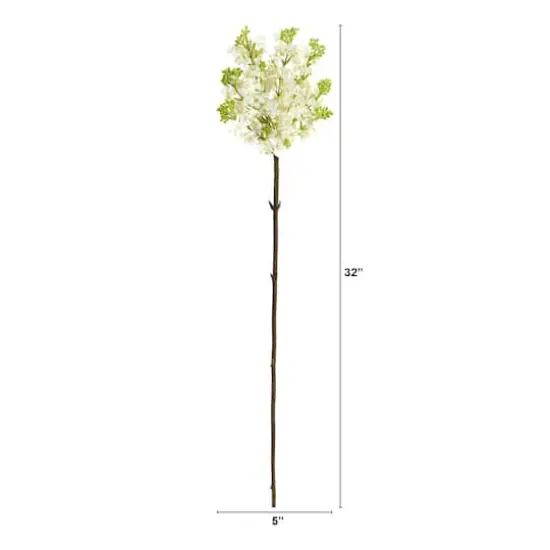 32'' Lilac Artificial Flower Stem, 4ct. White {3}