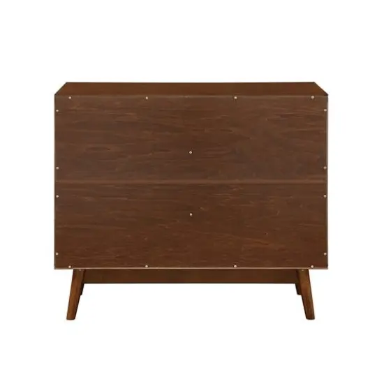 Walker Edison 36" Walnut Louvered Door Bar Cabinet {4}