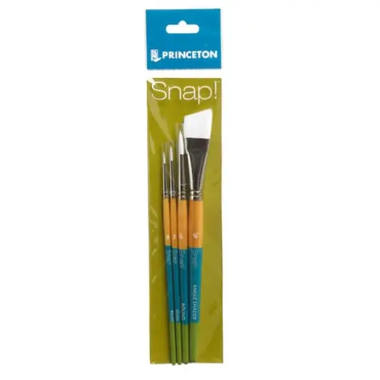 Princeton&trade; Snap!&trade; Series 9850 White Taklon 4 Piece Brush Set {1}