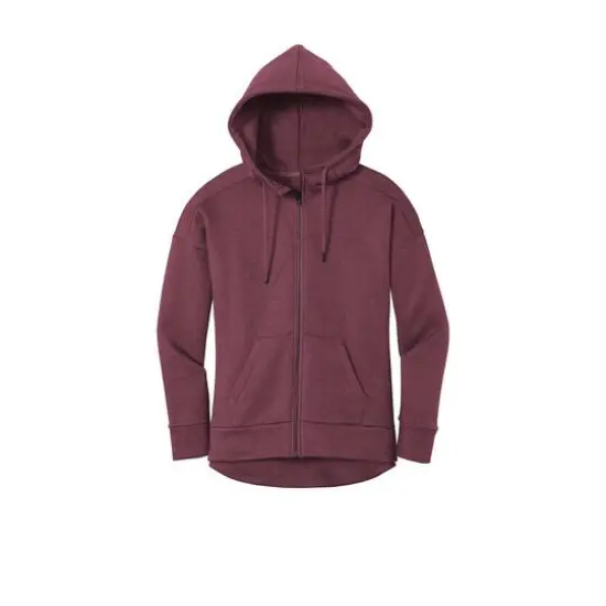 District&reg; Perfect Weight&reg; Women's Fleece Drop Shoulder Full-Zip Hoodie Heathered Loganberry {2}