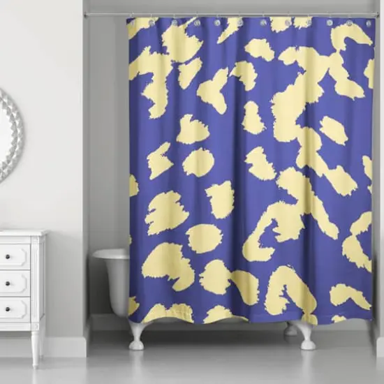 Leopard Shower Curtain Blue/Yellow {1}