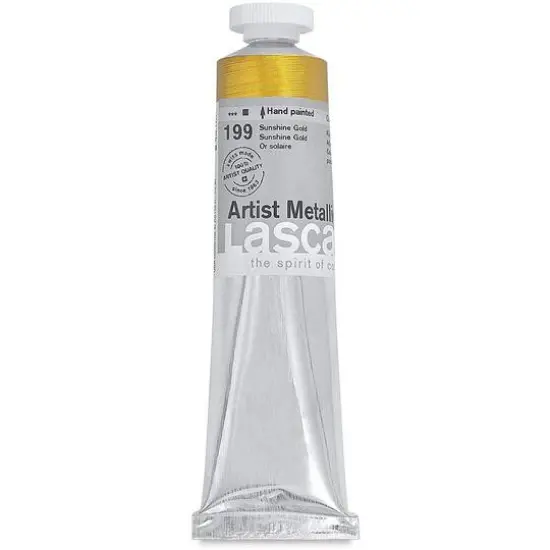 Lascaux Artist Acrylic Paint, 45mL 199 Metallic Sunshine Gold {1}