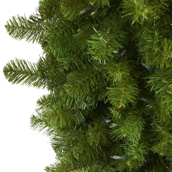 8ft. Pre-Lit Sun Valley Spruce Upside Down Artificial Christmas Tree, Warm White LED Lights {5}