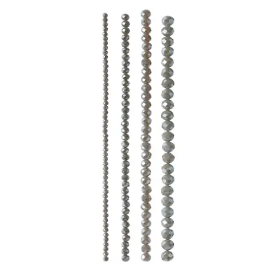 Gray Faceted Glass Rondelle Bead Strings by Bead Landing&trade; {4}