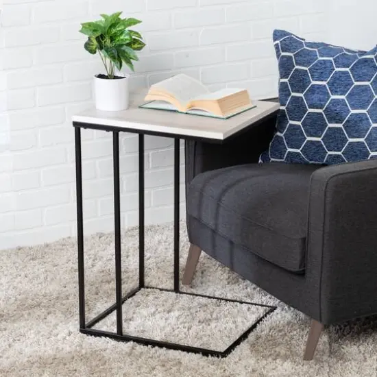 Honey Can Do 25" Natural Square C End Table {3}