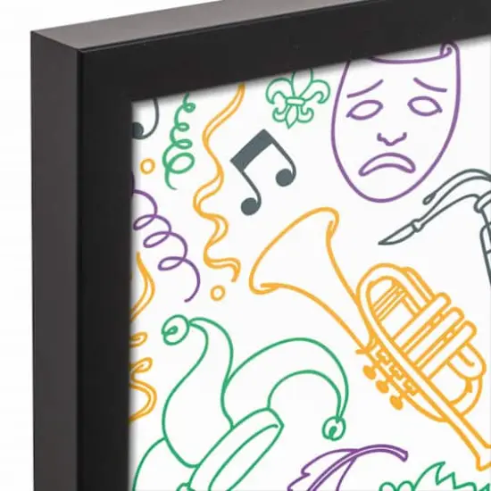 Mardi Gras Things Black Floating Framed Canvas {3}