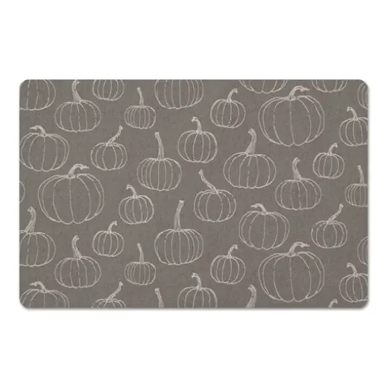 Gray Pumpkin Pattern Floor Mat {1}