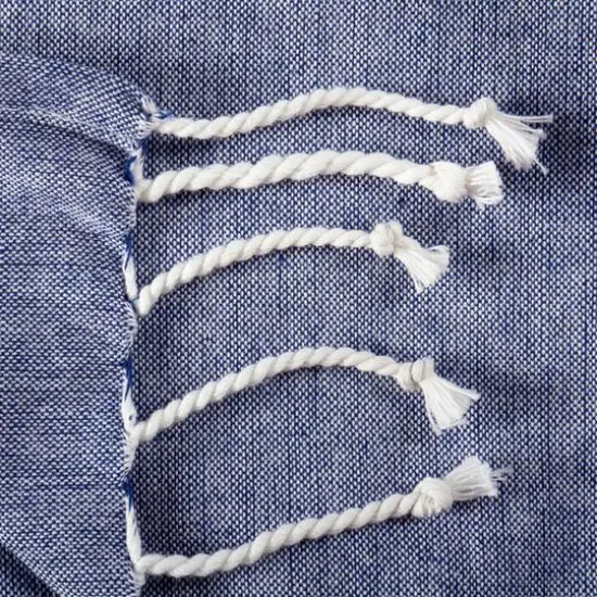 DII&reg; Striped Fouta Towel with Fringe Nautical Blue {4}