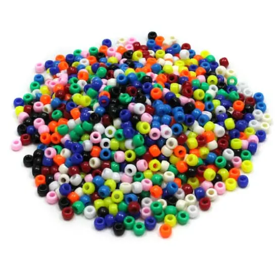 Creativity Street&reg; 9mm Bright Hues Pony Beads, 3 Packs of 1,000 {3}