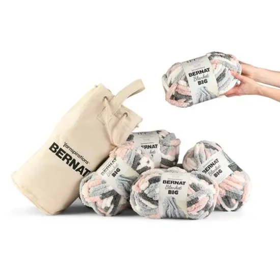 8 Pack Bernat&reg; Blanket Big&trade; Yarn with Bag Silver Lining Variegated {4}