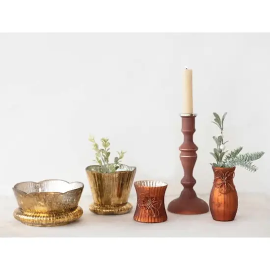 Hello Honey&reg; 9" Mercury Glass Taper Candle Holder {4}