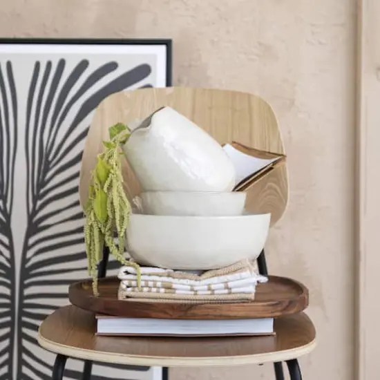 Hello Honey&reg; 10" Cream Speckled Glaze Stoneware Bowl {5}