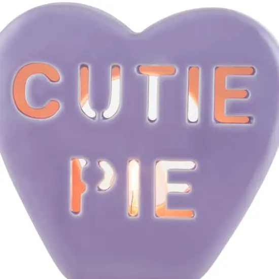 Miss Valentine Purple Ceramic Candy Heart Cutie Pie Nightlight {5}