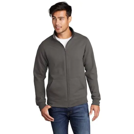 Port & Company® Core Fleece Cadet Full-Zip Adult Unisex Sweatshirt Charcoal {4}