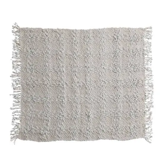 Hello Honey® Natural Cable Knit Throw Blanket with Fringe {3}